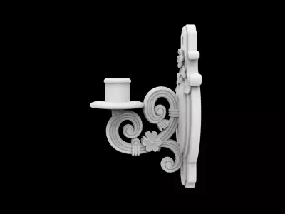 Elegant Wall Mounted Candle Sconce 3D print model 3D print model