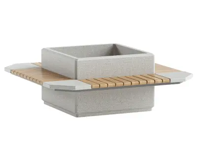 SQUARE PLANTER BENCH 225 3D model