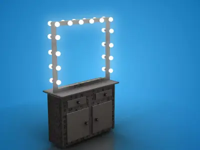 Dressing Table with lights 3D model