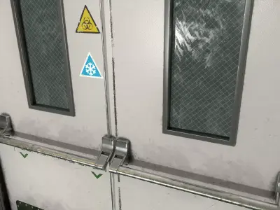 Closed Hospital Door Low-poly 3D model