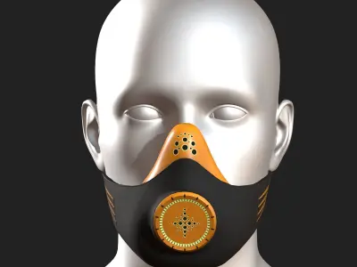 Gas mask respirator military combat scifi fantasy  Low-poly 3D model