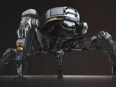 Sci-Fi Turret Low-poly 3D model