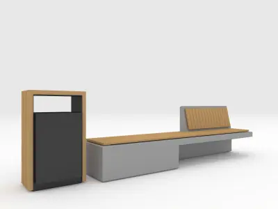 Bench Park 51 Low-poly 3D model