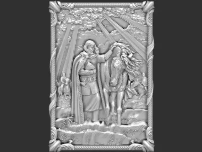 Panel Roman Mythology Soldier Horses- Oleg the Wise 3D print model