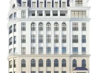 Classic Residential building No2 Low-poly 3D model