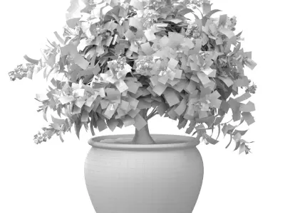 Decorative flowering garden Lilac tree flowerpot Provence style 3D model
