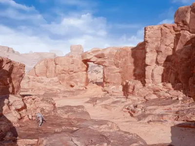 Desert Sandstone Cliffs and Rocks Modular UE Low-poly 3D model