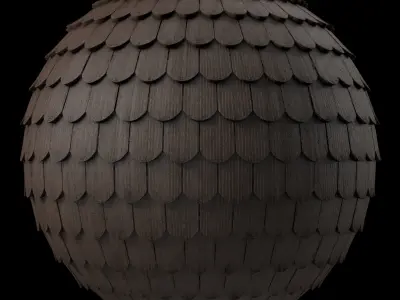 Roof Tile Materials 83- Wooden Roofing By Sbsar Seamless Pbr Texture