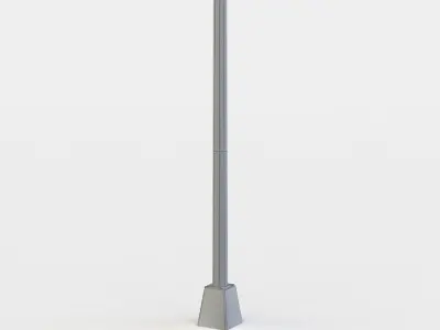 Single traffic pole Low-poly 3D model