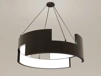 Chandelier Collection pendant light with spiral design 3D model