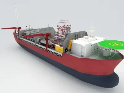 FPSO Jotun A offshore Oil rig Low-poly 3D model
