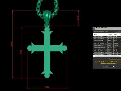 Cross Light Gold 3CP051 3DM STL 3D model
