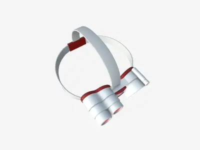 SciFi Glasses J06 White Red - Character Design Fashion Low-poly 3D model