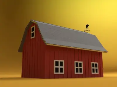 Cartoon Barn 3D model