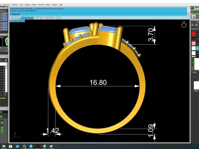 Elegant Three Stone Pear Cut Ring for Women  3431 3D print model