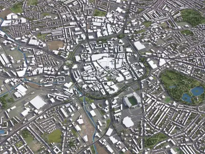 Wolverhampton - 3D City Model Low-poly 3D model