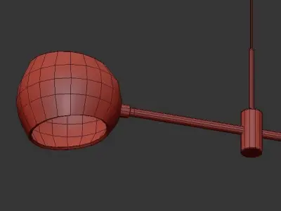 ACABA pendant light in gold 3D model