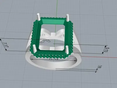 ring emerald   Free 3D print model