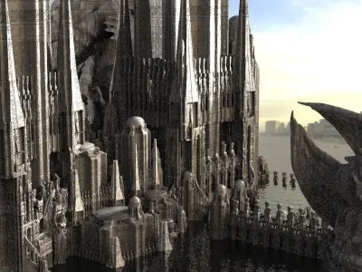 Desert Dragon fortress Kitbash 3D model