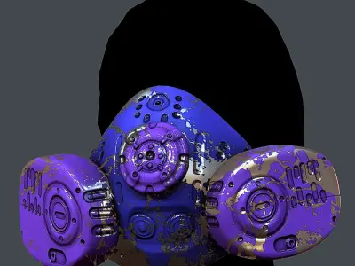 Gas mask helmet 3d model scifi Low-poly Low-poly 3D model