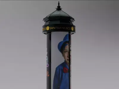 Advertising Column San Francisco Low-poly 3D model