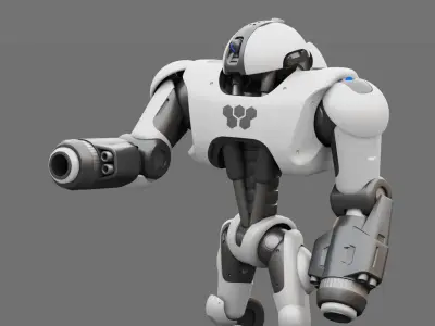 POLICE OFFICER BOT RIGGED 3D model