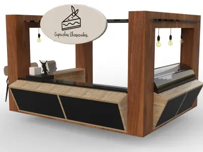 Stand - Kiosk cupcakes 3D Model  Free 3D model