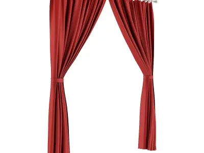 Red Curtains 3D model