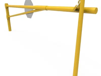 Smash Board Barrier Low-poly 3D model