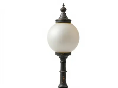 Vintage Street Lamp Globe Short Post model pack Low-poly 3D model