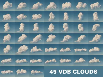 45 VDB Cumulus Clouds - Pack 1 3D model