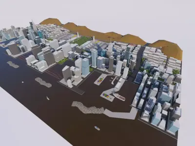 City-modern city- urban 3D model