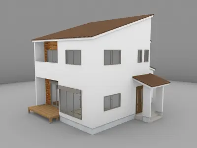 House model for background 14 Low-poly 3D model