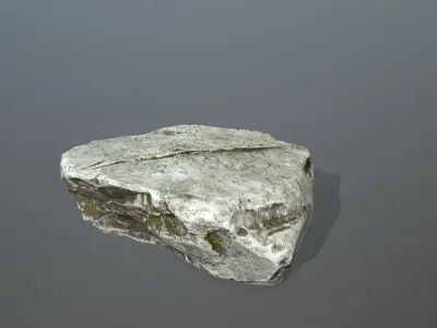 Rock Set silver Low-poly 3D model