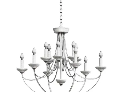 Hanging chandelier in loft style 60098 9 black Lazzaro 3D model