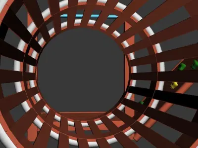 Children outdoor physical training wood playground equipment  3D model