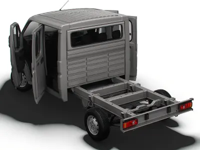 Peugeot Boxer Chassis Truck Crew Cab 3450WB HQInterior 2023 3D model