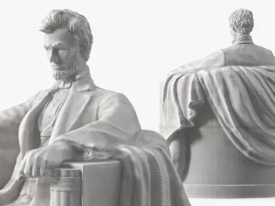  Lincoln Memorial Seated Marble Statue 