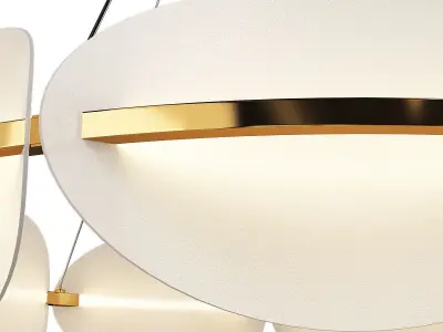 KEARNEY oval pendant light with gold finish Low-poly 3D model