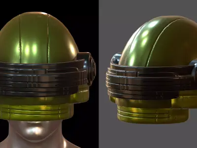 Gas mask future helmet 3d model scifi Low-poly  Low-poly 3D model