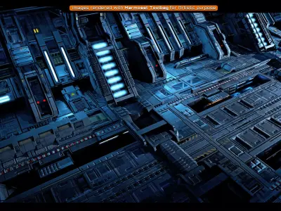 SF - Modular Hangar Low-poly 3D model