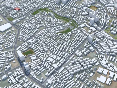 Zhenjiang Jiangsu China 65km Low-poly 3D model