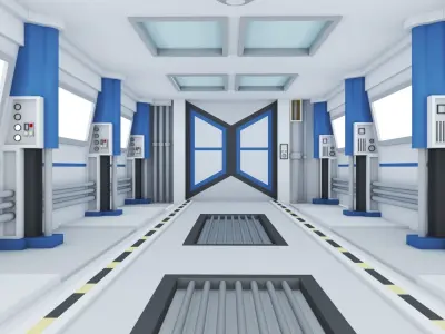 Sci-Fi Corridor- 02- High detail 3d models 3D model