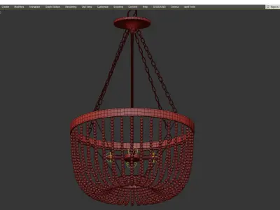  Bergamo 4 Light Pendant Low-poly 3D model
