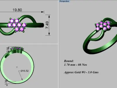 light weight gold diamond rings-C111116SKCH2026039-wt-0-5 3D print model purchase