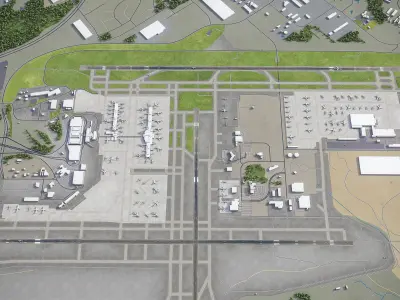 Cincinnati - Northern Kentucky Airport - CVG Low-poly 3D model