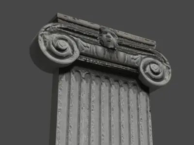 Neoclassic column Low-poly 3D model