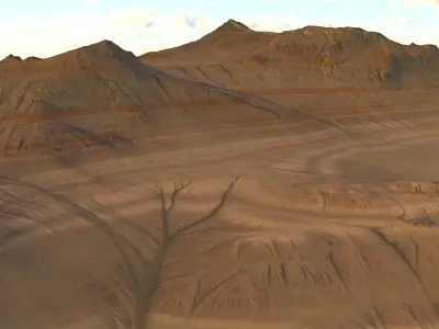 Desert landscape 02 Low-poly 3D model