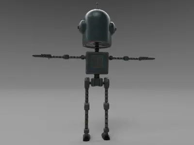 Cute Round Robot Low-poly 3D model