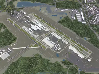 Raleigh Airport Low-poly 3D model